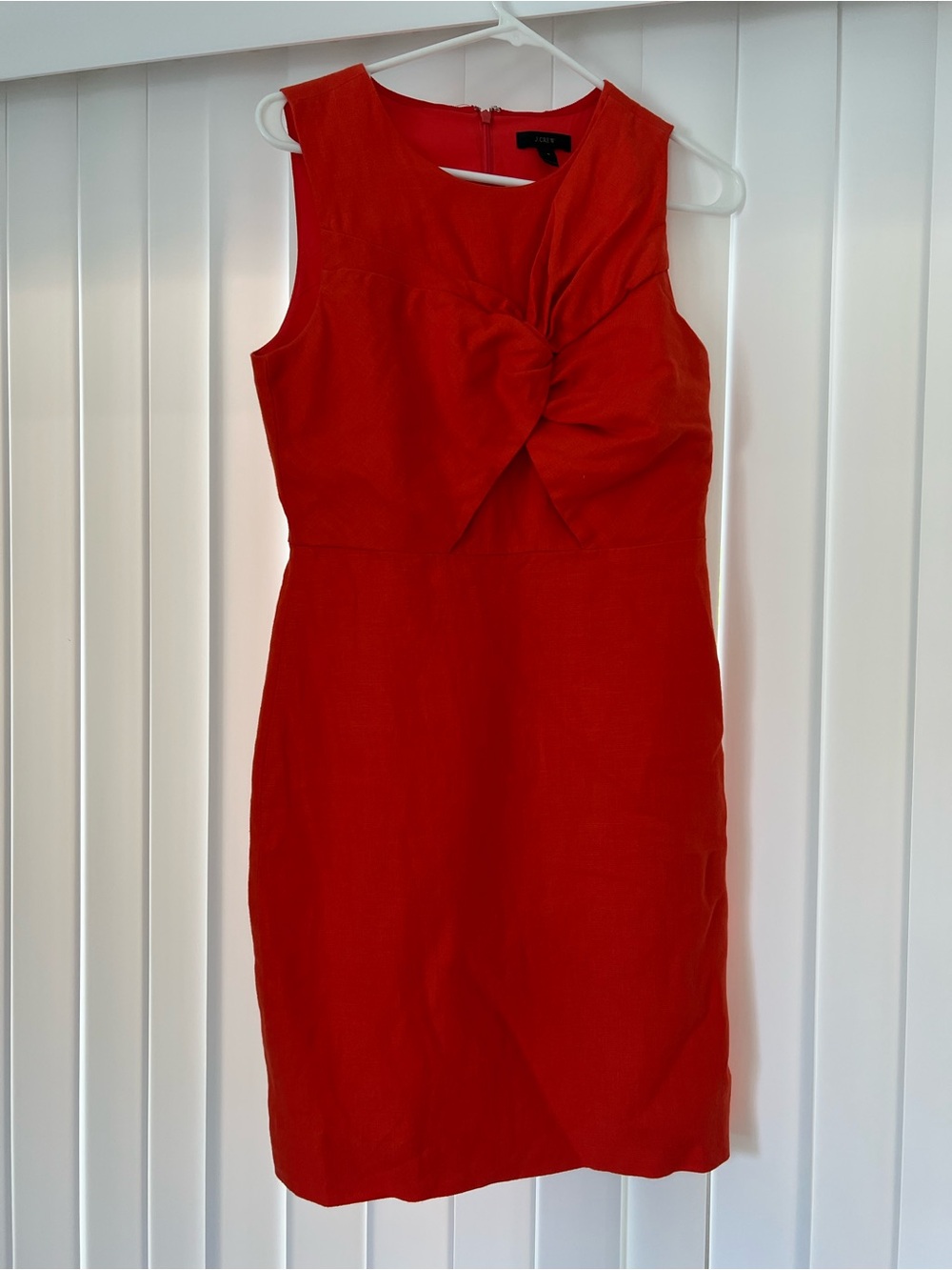 J. Crew orange Knot-Front Sleeveless Mini Dress